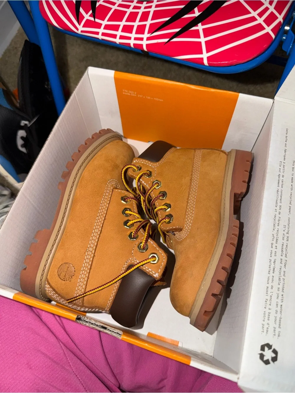 Timberland Wheat Suede Work-Style Boots with Yellow-Brown Laces
